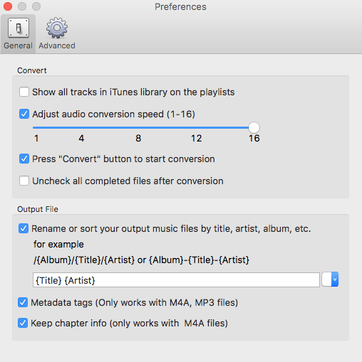 M4B to MP3 converter preferences